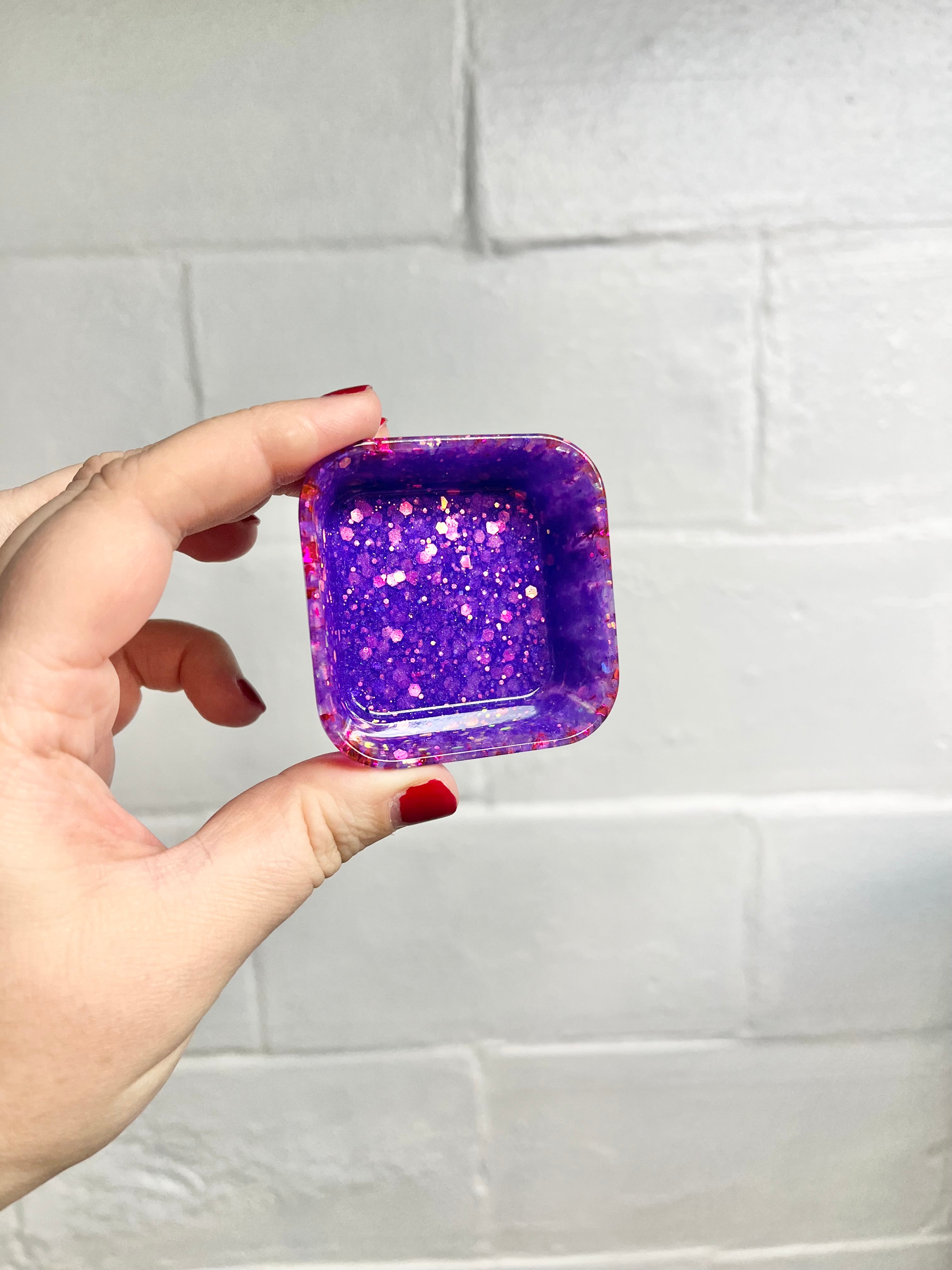 Purple square jewelry dish