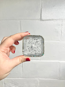 Silver square jewelry dish