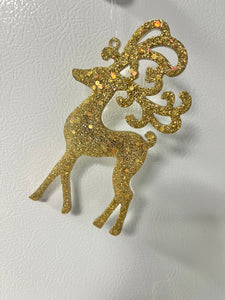 Antique gold holographic glitter reindeer #3