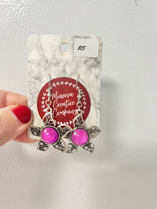 Purple flower earrings