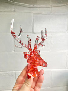 Red foil reindeer jewelry holder