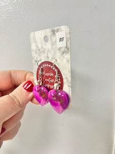 Purple Heart cabochon earrings