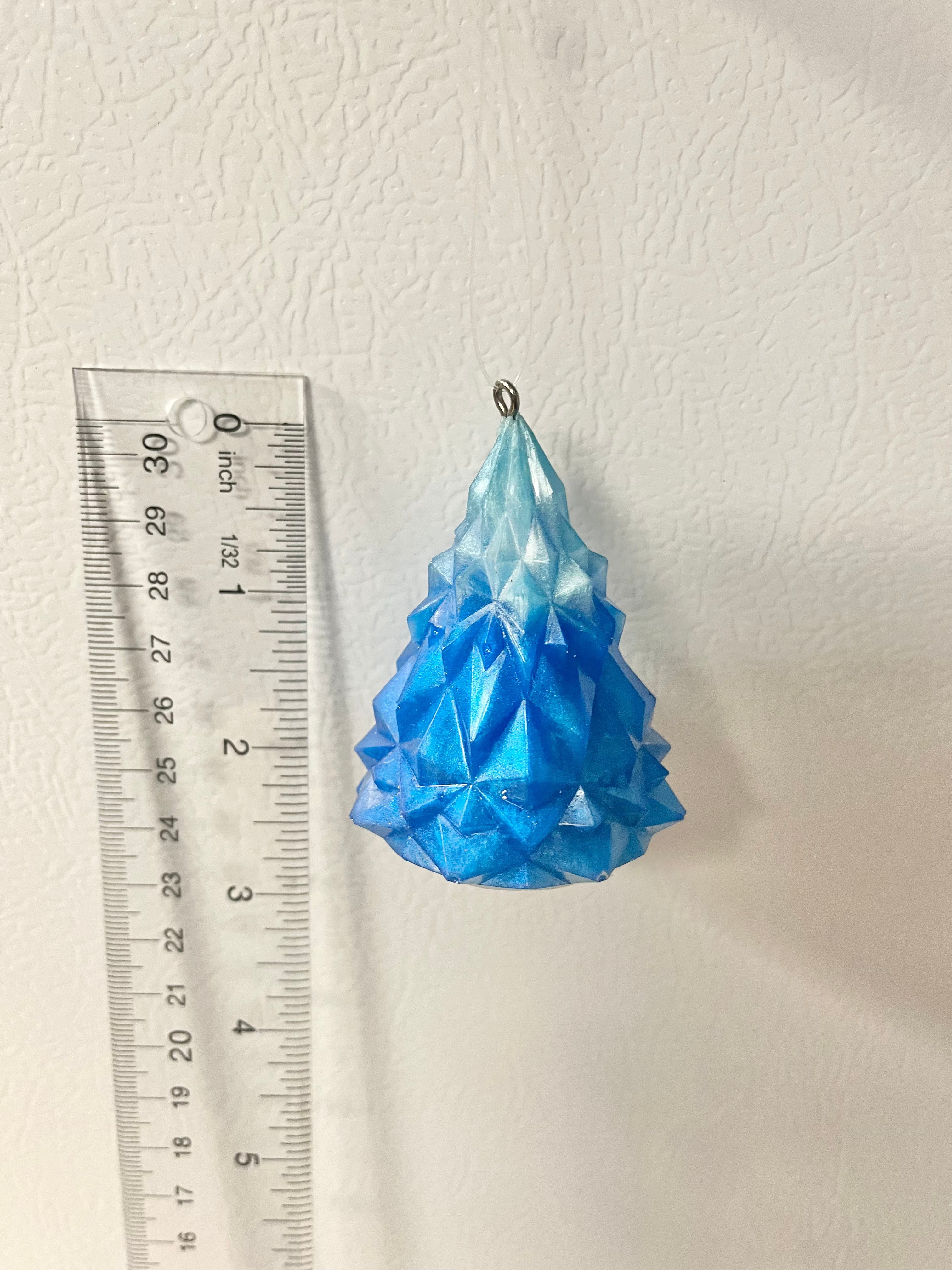 Blue ombré Christmas tree ornament