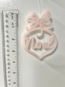 Pale Pink glitter Noel ornament