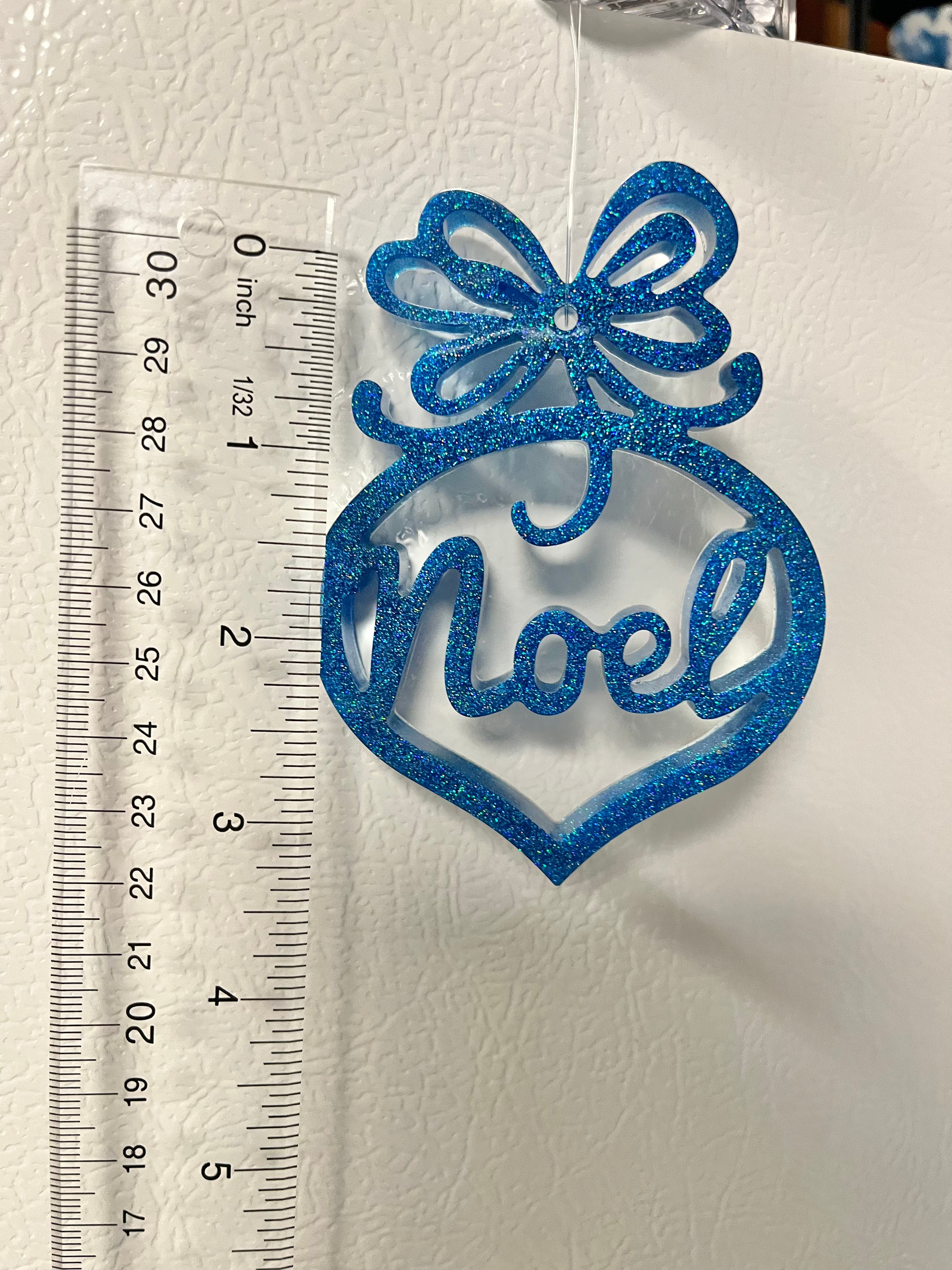 Blue turquoise Noel ornament