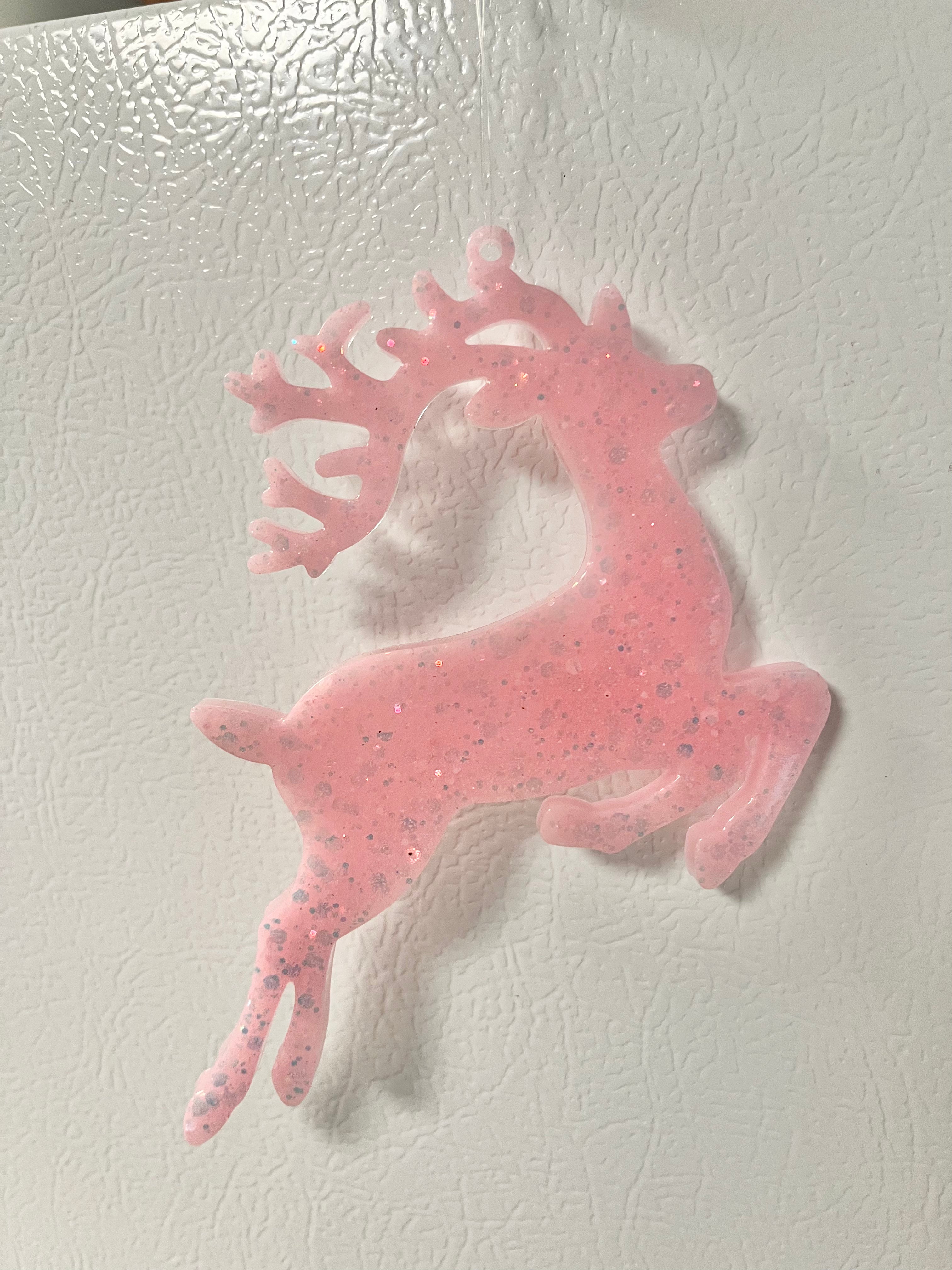 Bubblegum pink glitter reindeer #3