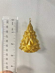 Gold glitter Christmas tree ornament