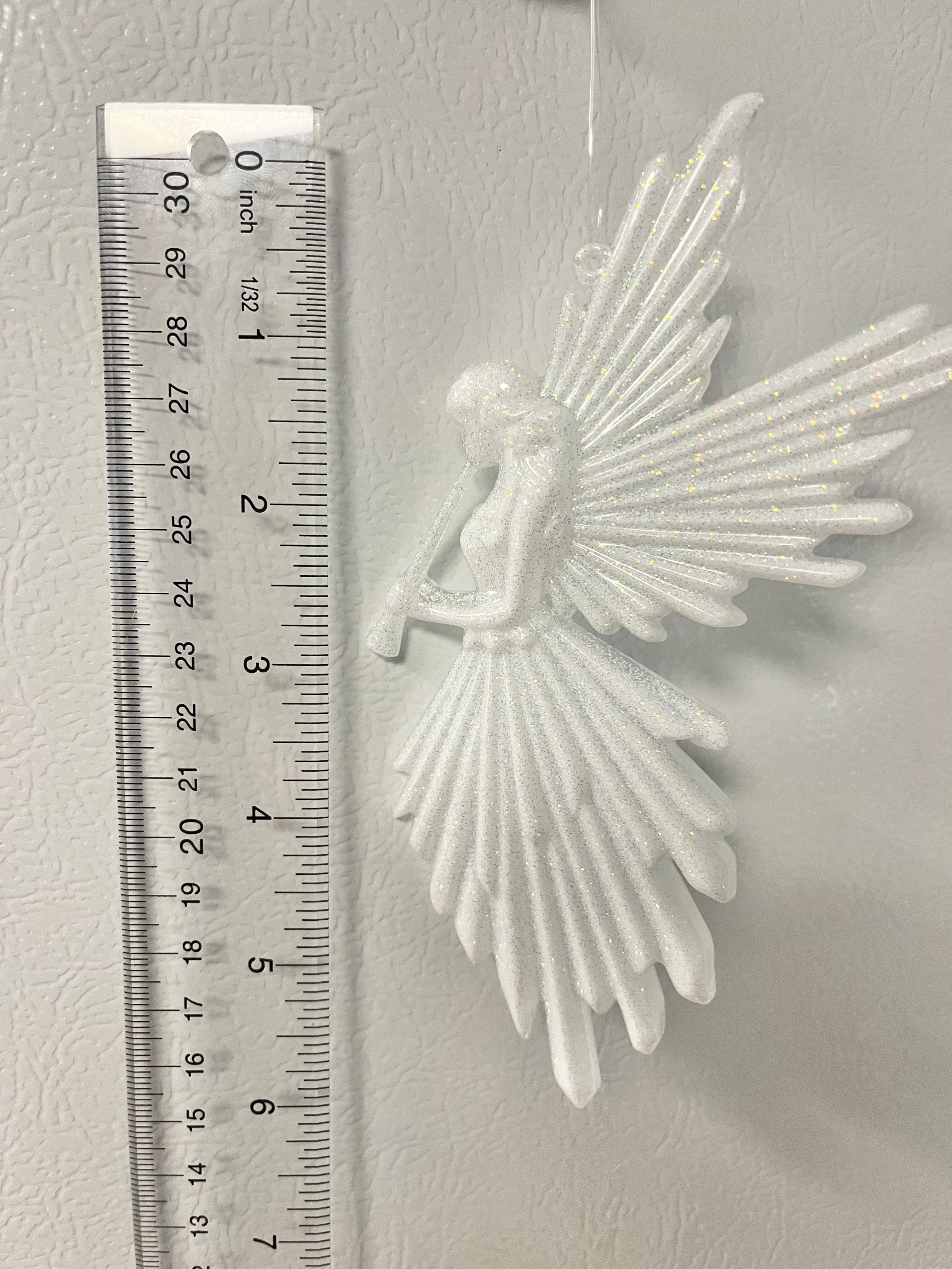 Bright White Glitter Angel ornament