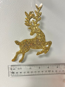 Antique gold holographic glitter reindeer #1