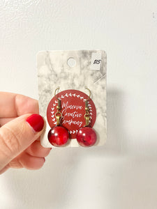 Red cabochon earrings