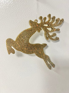 Antique gold holographic glitter reindeer #5