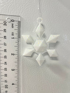 Bright White Glitter Snowflake ornament #3