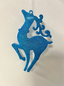 Blue turquoise reindeer ornament