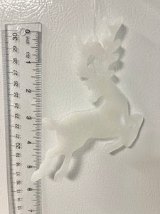 White glitter Reindeer Ornament #4