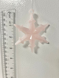 Pale Pink glitter snowflake ornament #1