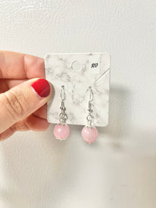 Pink sparkle bead earrings