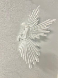 Bright White Glitter Angel ornament