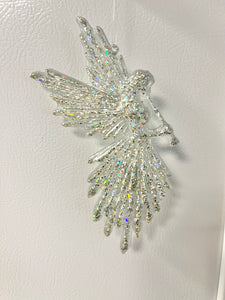 Silver holographic glitter Angel ornament