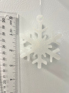 White glitter Snowflake Ornament #1