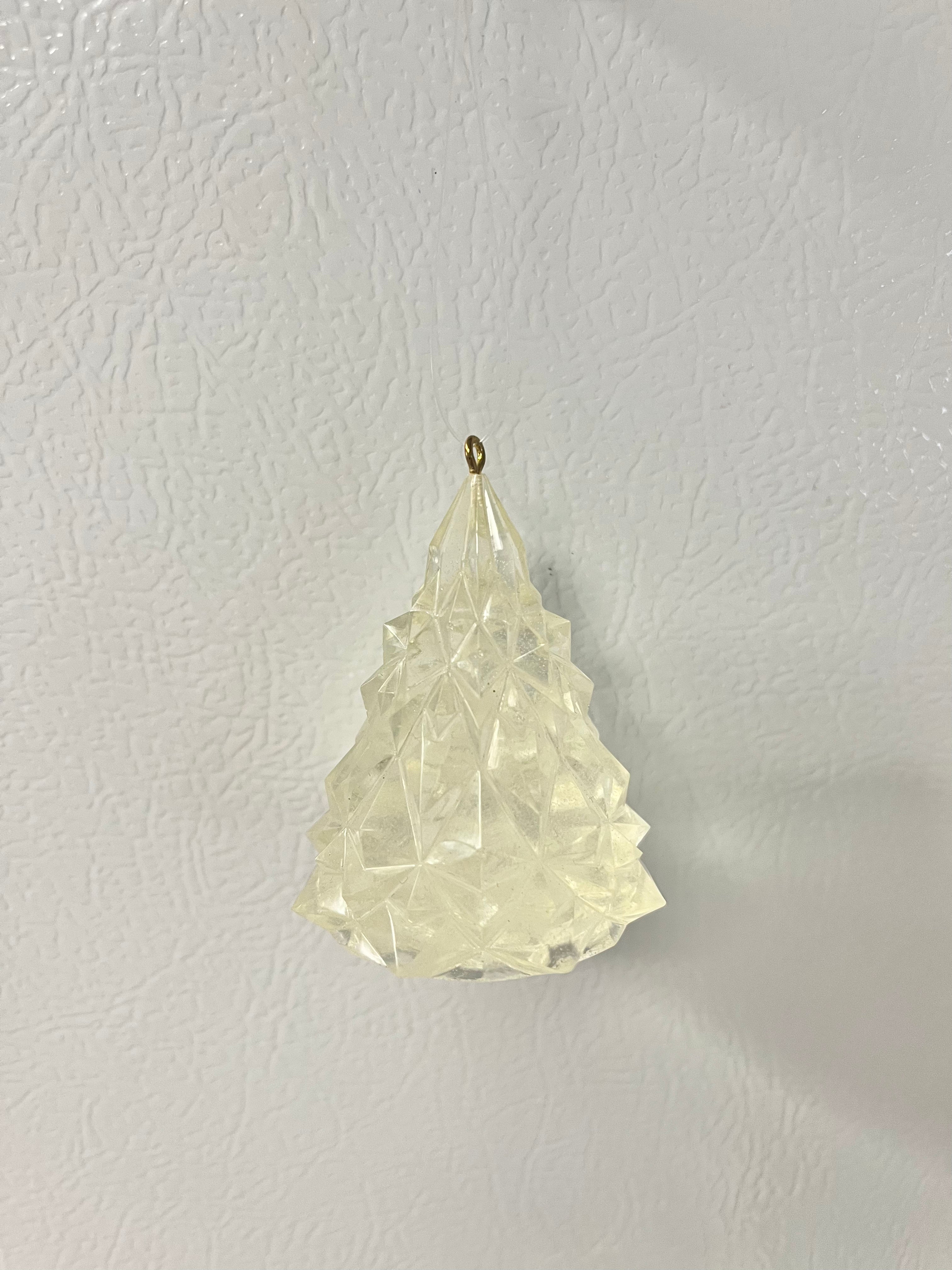 Clear resin Christmas tree ornament