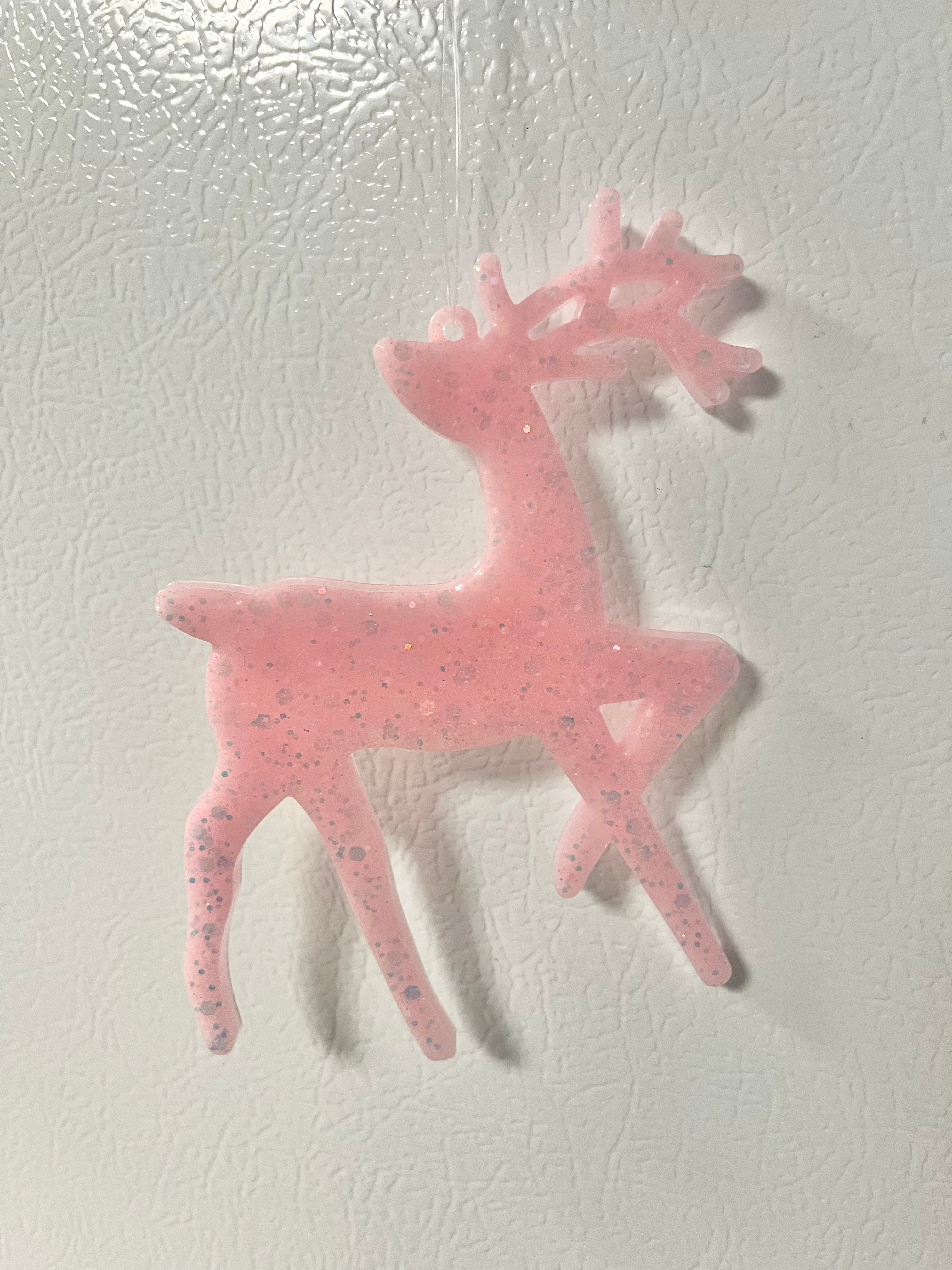 Bubblegum pink glitter reindeer #2