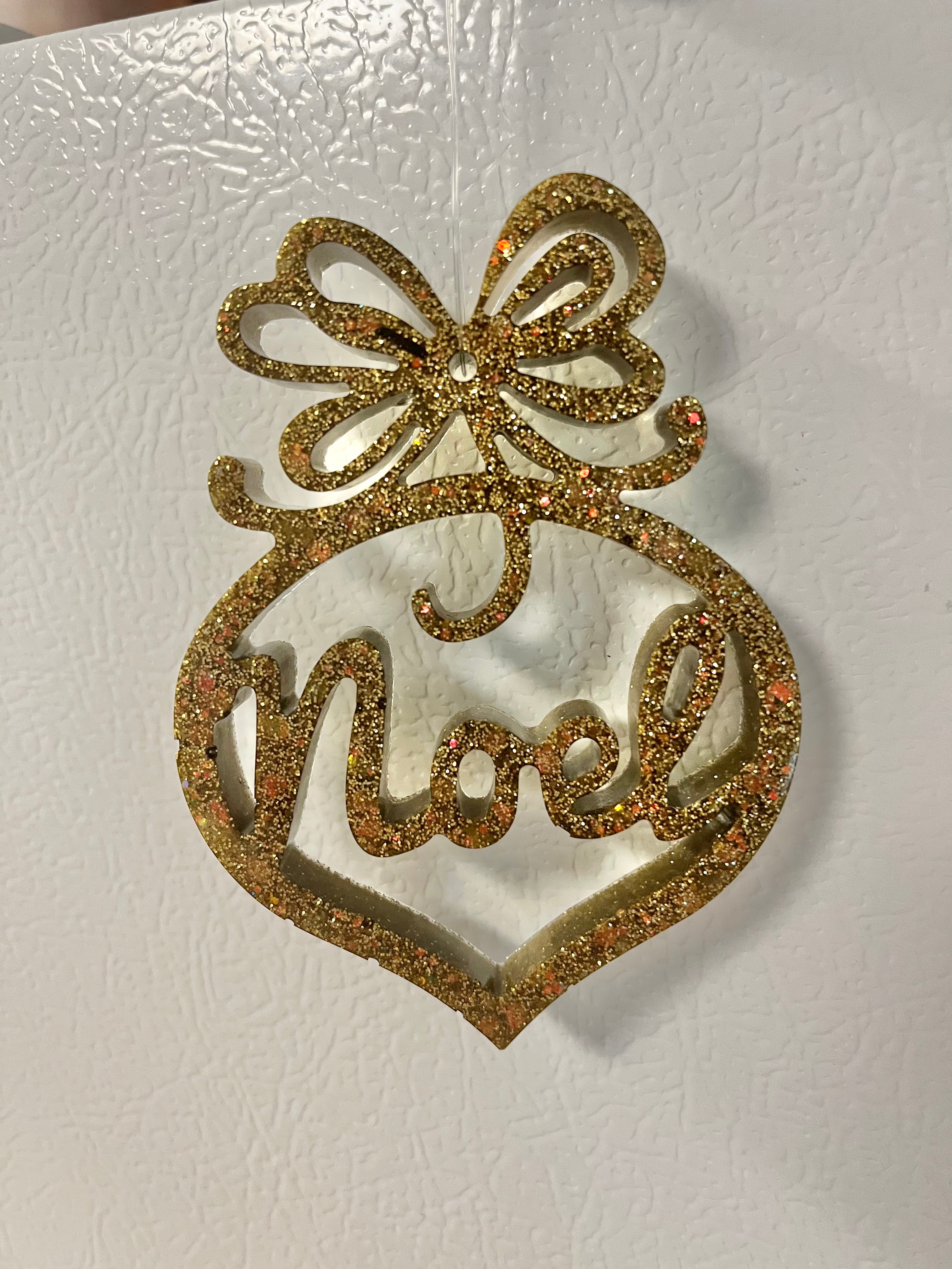 Antique gold holographic glitter Noel