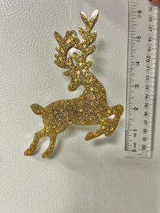 Antique gold holographic glitter reindeer #1