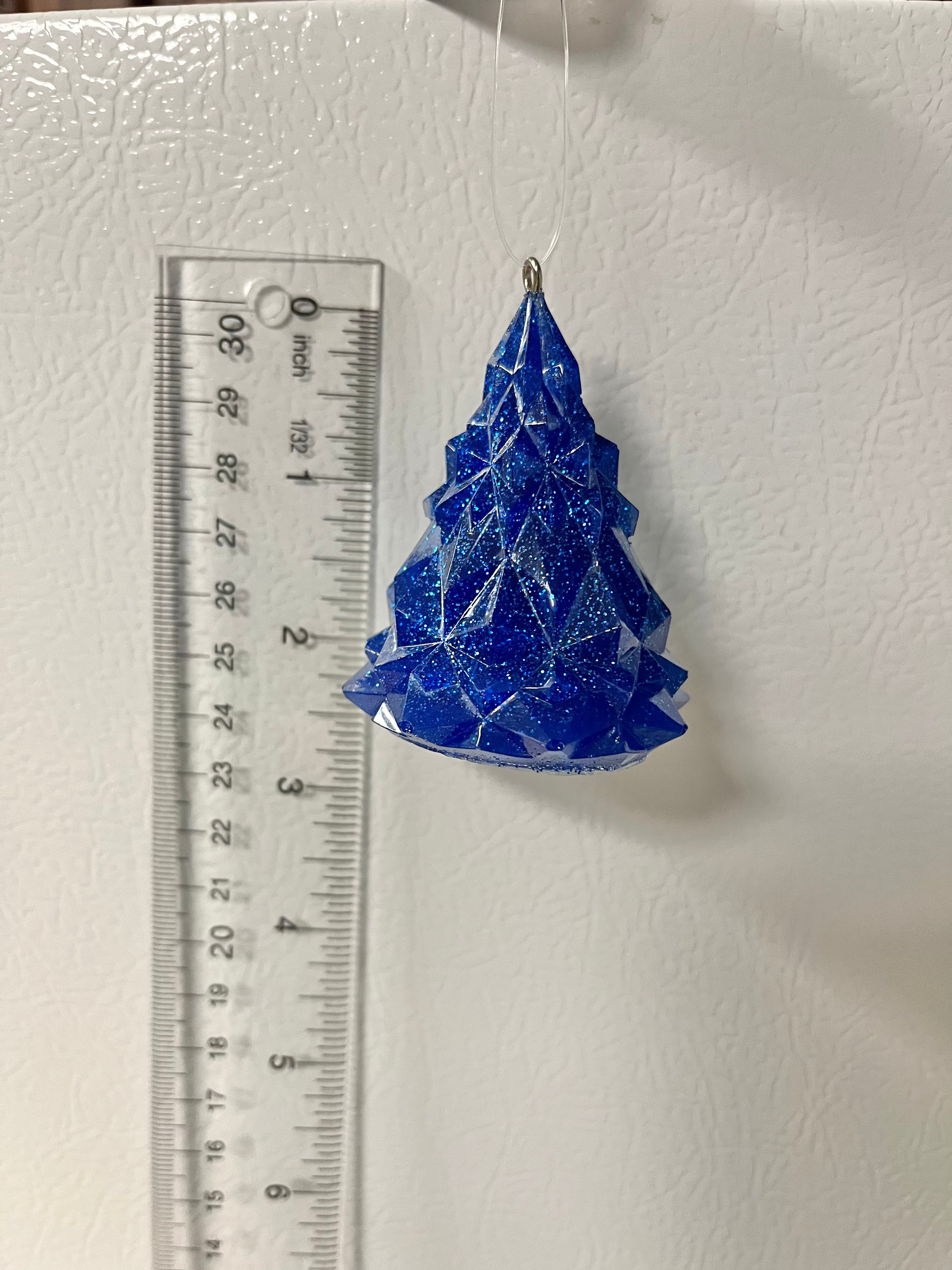 Blue glitter Christmas tree