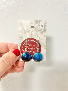 Blue cabochon earrings