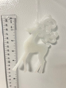 White glitter Reindeer Ornament #1