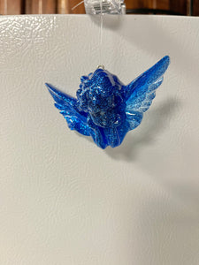 Blue glitter cherub