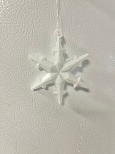 Bright White Glitter Snowflake ornament #1