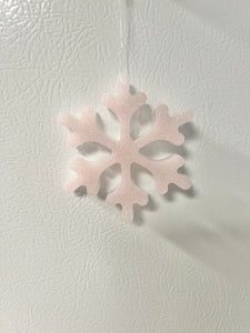 Pale Pink glitter snowflake ornament #2