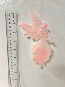 White and pink angel ornament