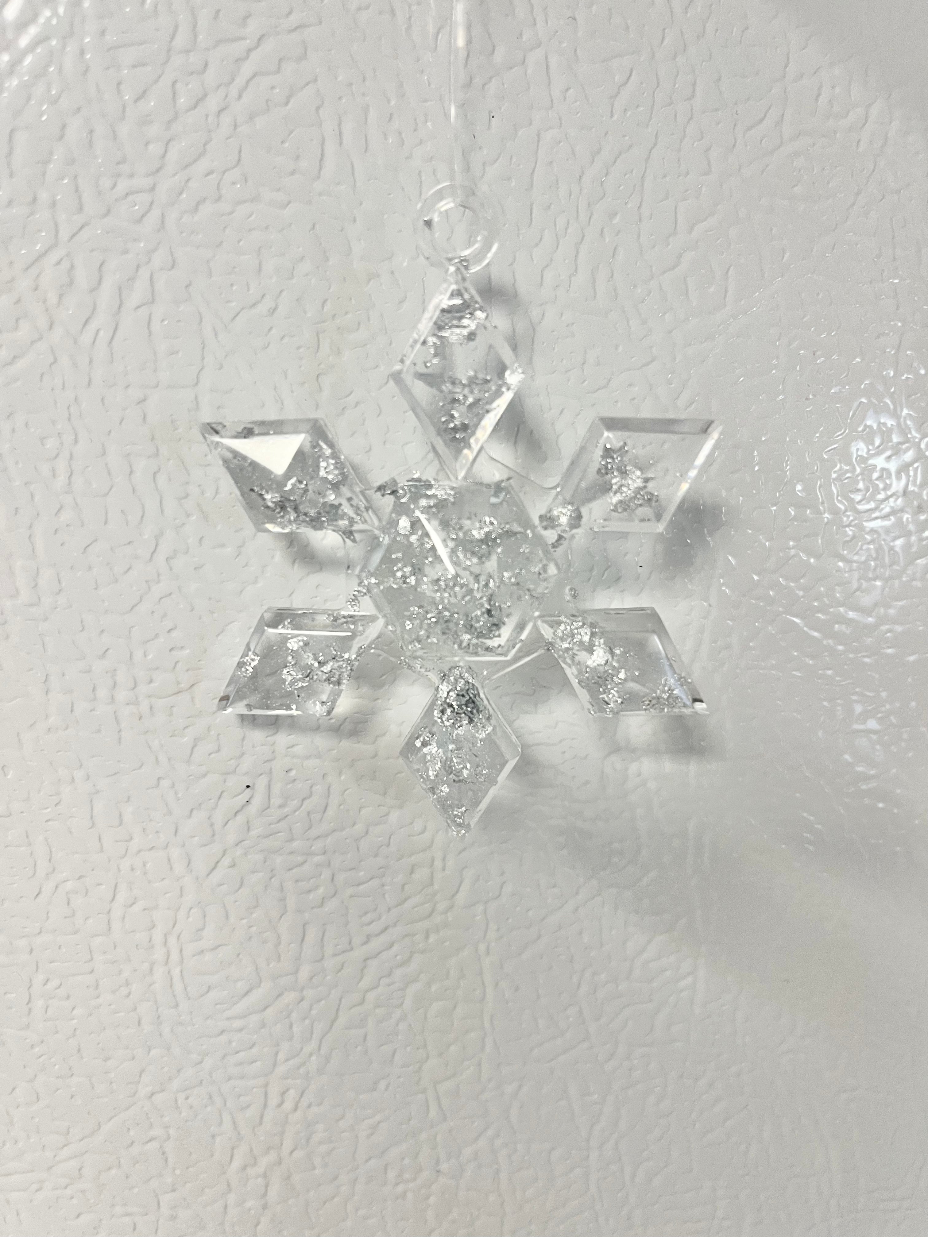 Silver foil Snowflake ornament #1