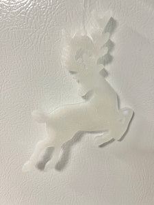 White glitter Reindeer Ornament #4