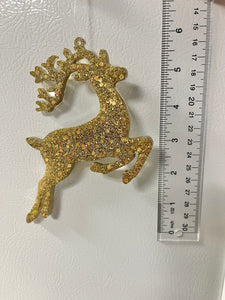 Antique gold holographic glitter reindeer #2