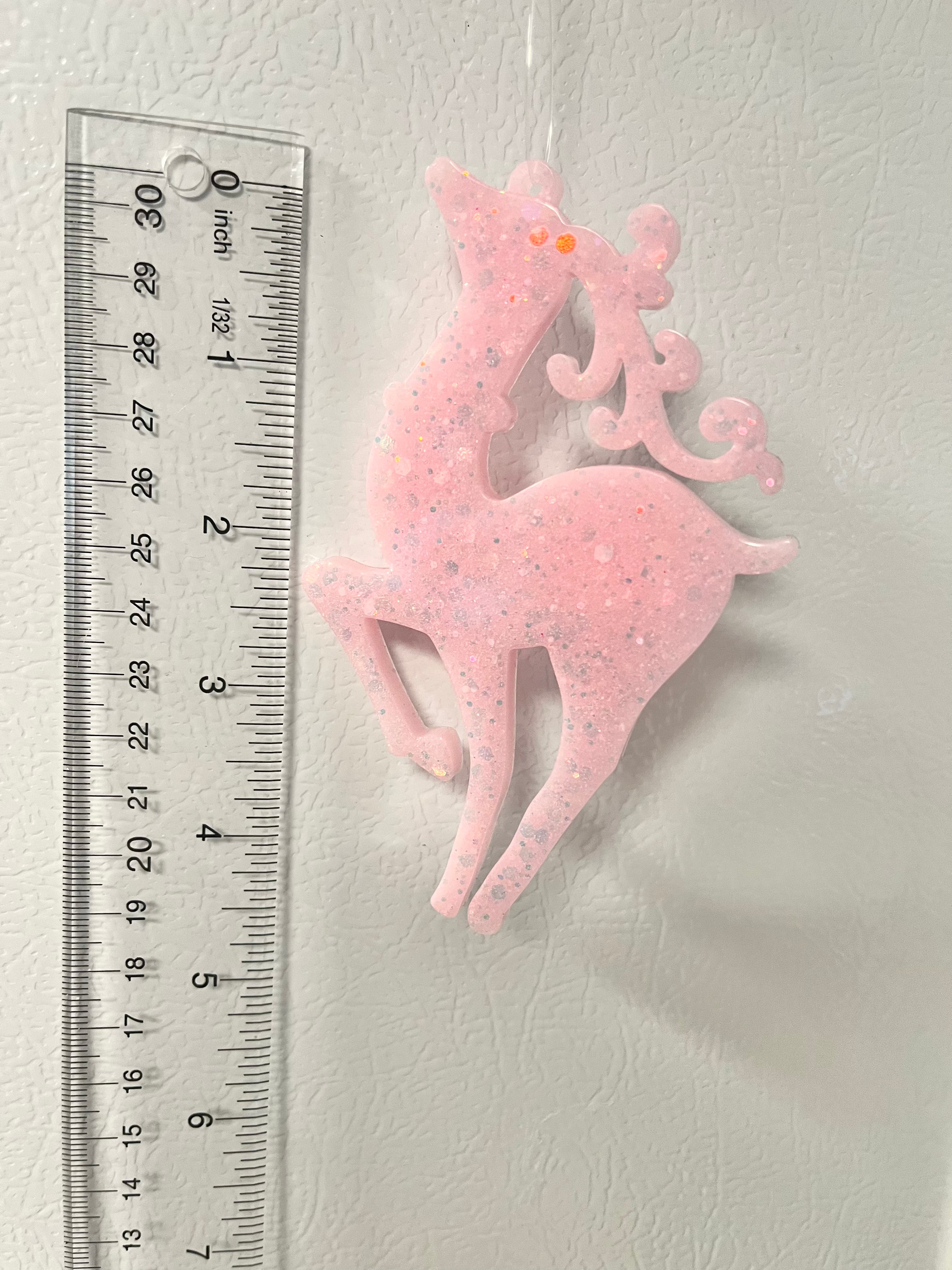 Bubblegum pink glitter reindeer #4