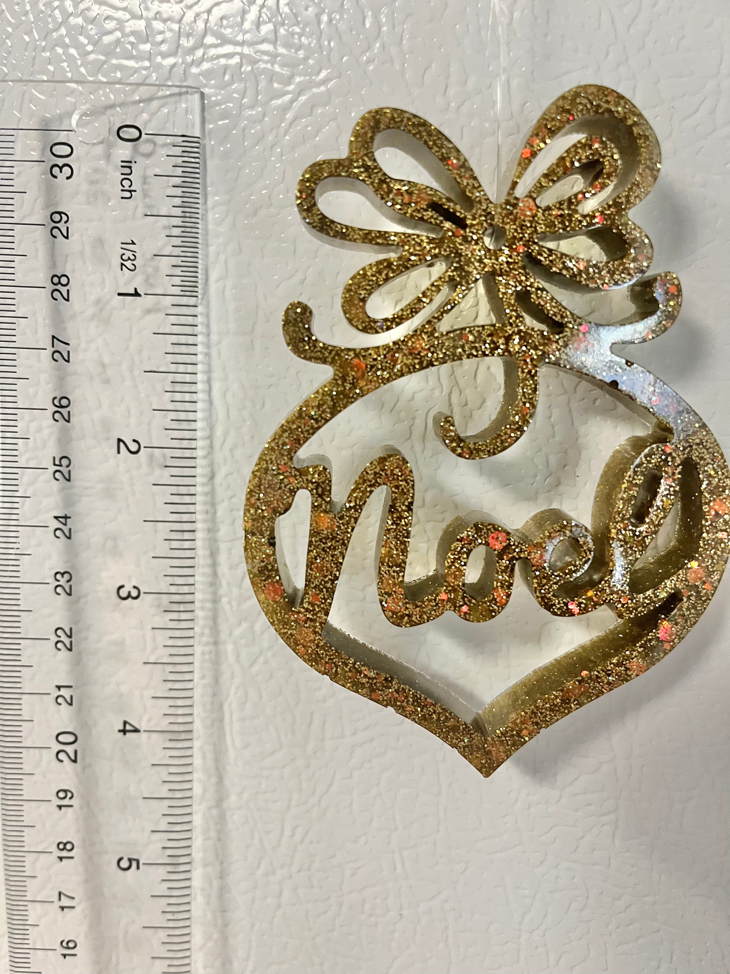 Antique gold holographic glitter Noel