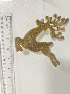 Antique gold holographic glitter reindeer #5