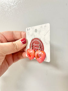 Pink heart earrings