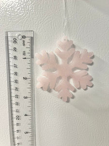 Pale Pink glitter snowflake ornament #3