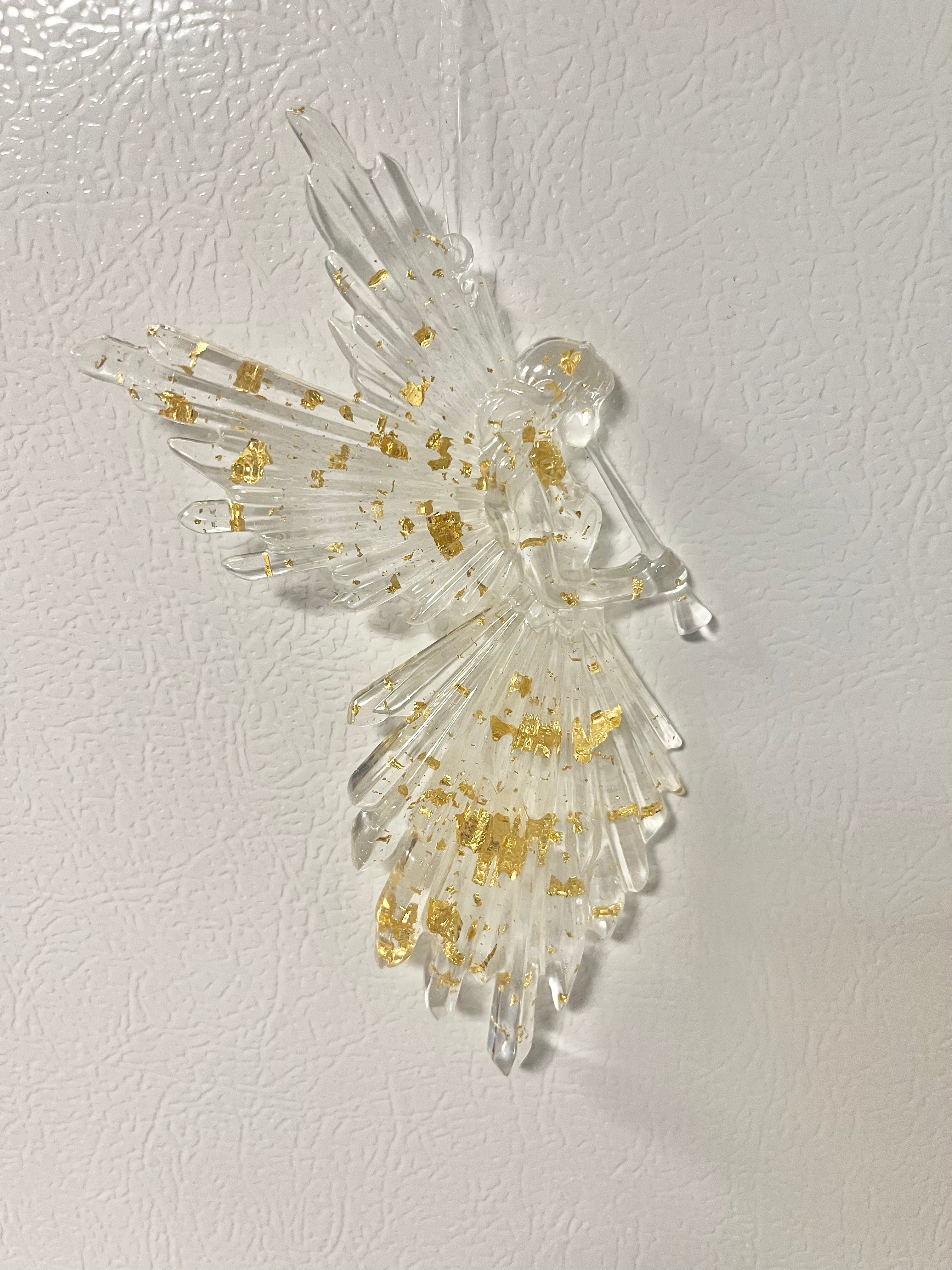 Gold foil angel ornament