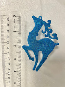 Blue turquoise reindeer ornament