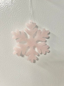 Pale Pink glitter snowflake ornament #3