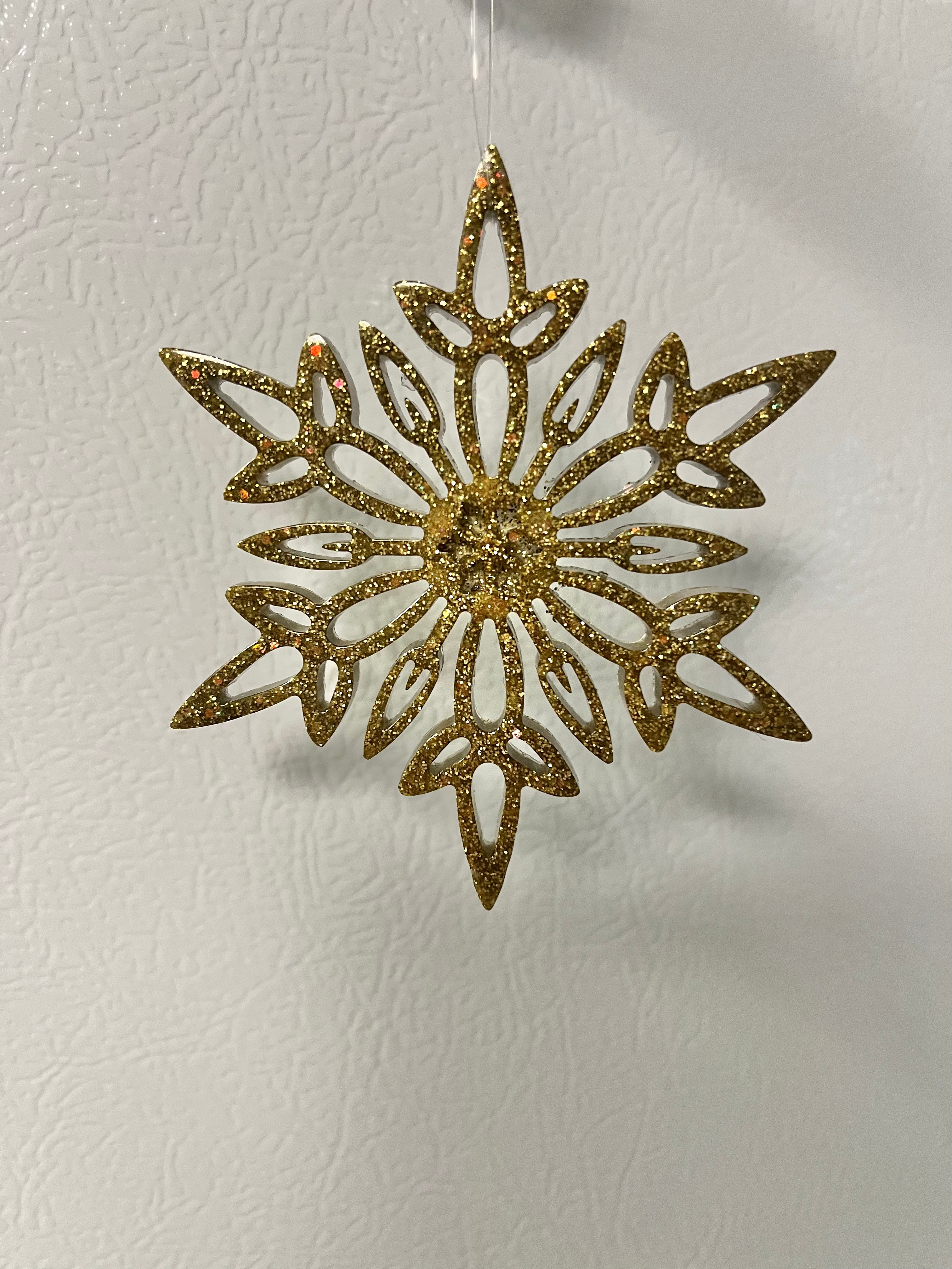 Antique gold holographic glitter snowflake #2