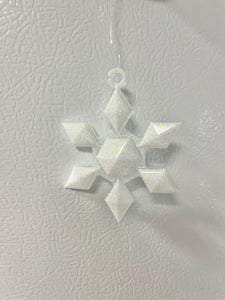 Bright White Glitter Snowflake ornament #3