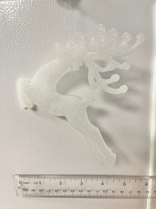 White glitter Reindeer Ornament #2