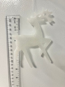 White glitter Reindeer Ornament #3