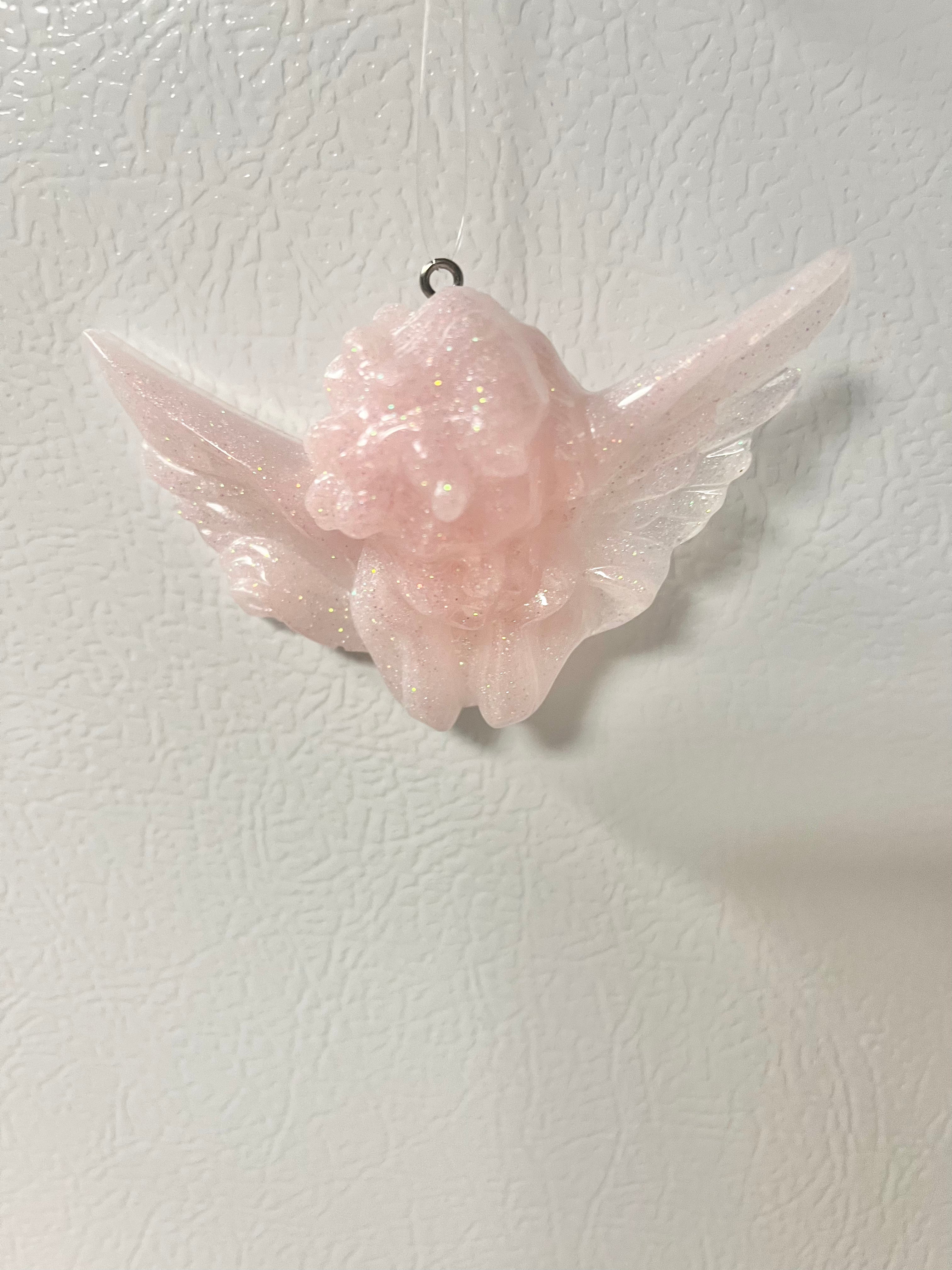 Pink glitter cherub #2